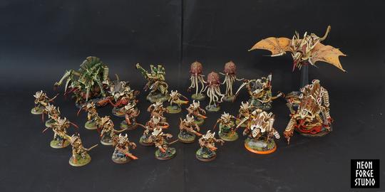 WH40K Tyranid Army Commission. Harpy, Spore Mines, Biovore, Hive Warriors.