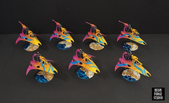 WH40K Harlequin Army Skyweavers, Starweavers, Players Troupes